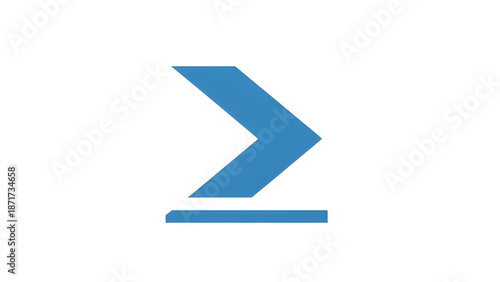 Corporate abstract blue arrow icon representing progress, achievement, and data analytics symbol isolated PNG with Transparent Background