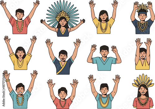 Celebrating Diverse Cultures A Collection of People Expressing Joy