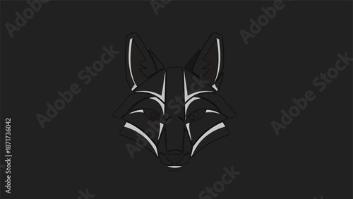 Minimalist geometric canine head outline, a sleek and elegant design perfect for modern branding, logos, and digital art projects