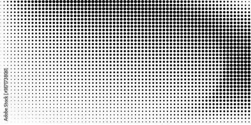 Halftone gradient. Dotted gradient, fine dot spray and halftone dot background, vector.