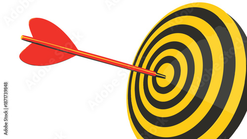 Arrow Hitting Target Goal Concept