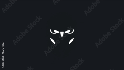 Mysterious silhouette of a masked figure with glowing eyes, dark and enigmatic.