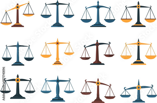 Scales of Justice Legal Balance and Equilibrium Illustrations