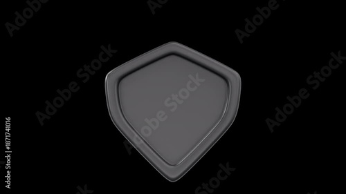 3D Achievement Badge with Star and Wings, Alpha Channel