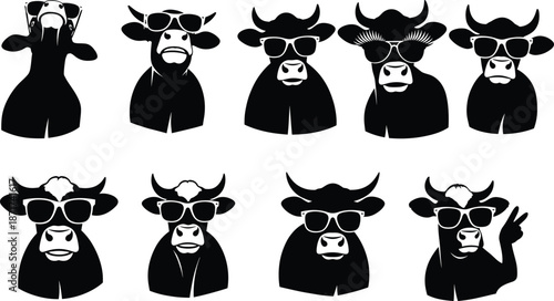 Cow illustrations, cartoon cows, funny expressions, animal art, playful cow design, creative character, farm humor