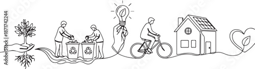 Eco Friendly Living and Sustainable Community Concept