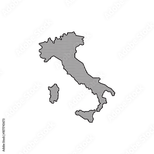 Simple map of Italy isolated on white background. Italian black sign logo vector illustration