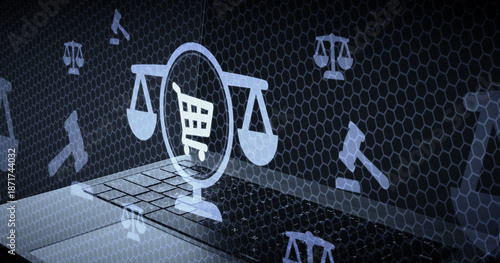фотографія Concepto de leyes de comercio electrónico y derechos del consumidor digital, bal