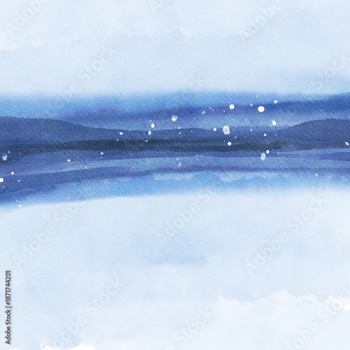 Soft Blue Watercolor Horizon Background