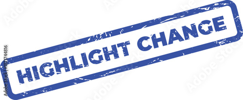 Blue Highlight Change Stamp with Grunge Effect for Document Editing