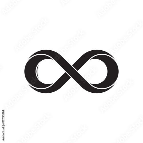 infinity icon isolated on white background.
