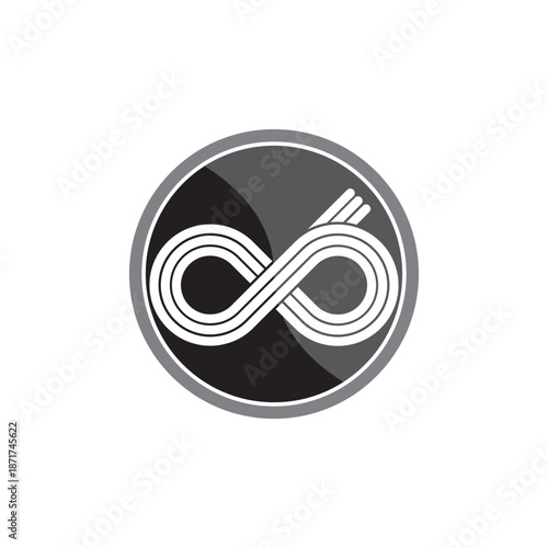 infinity icon isolated on white background.