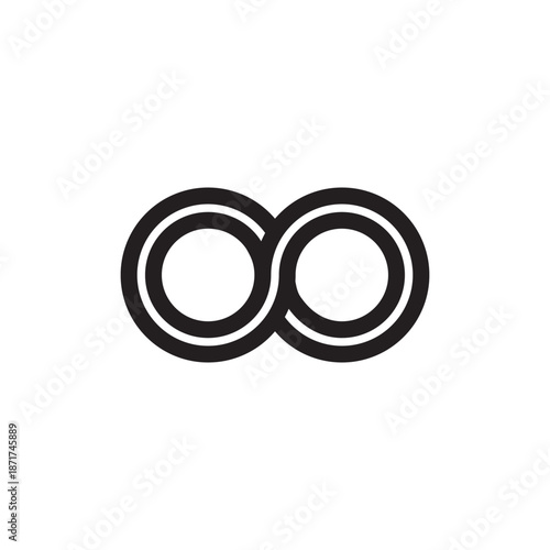 infinity icon isolated on white background.