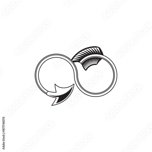 infinity icon isolated on white background.