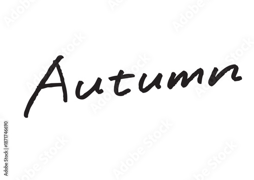 手書き風筆記体で書かれた『Autumn』の雑誌風英字デザイン文字｜秋, オータム, パーソナルカラー診断, イエベ秋, 英字, 筆記体, 手書き
