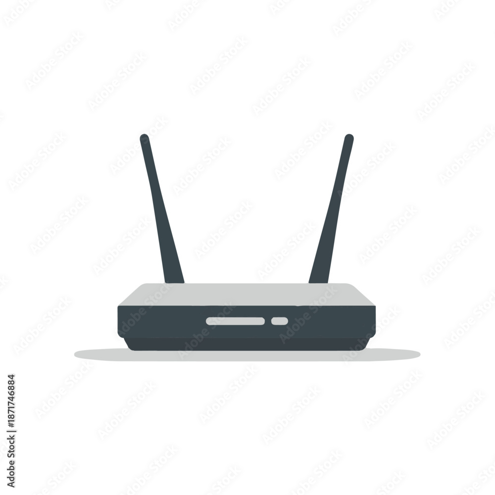 Fototapeta premium Flat Design Router Illustration on White Background for Technology