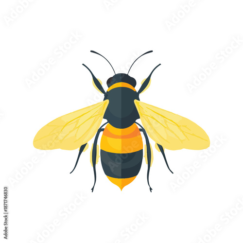 Flat Design Bee Illustration for Commercial Use