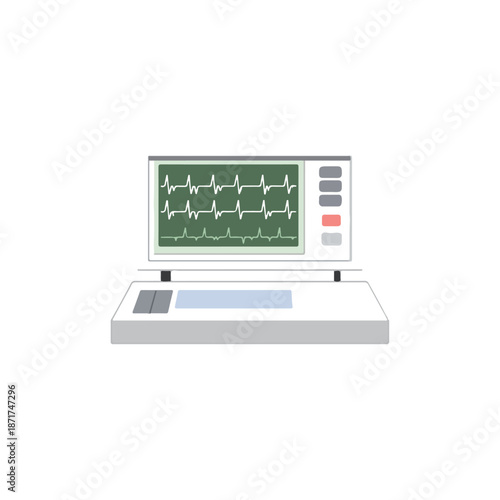 Medical ECG Monitor Illustration Healthcare, Diagnosis, Treatment