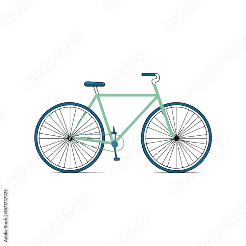 Minimalist Bicycle Illustration on White Background for Design