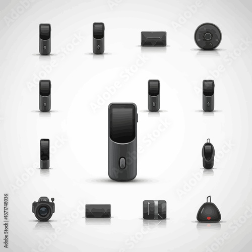 Sleek gadget collection arrayed for tech review, displaying modern devices for lifestyle and technology blogs, appealing to tech enthusiasts and gadget lovers
