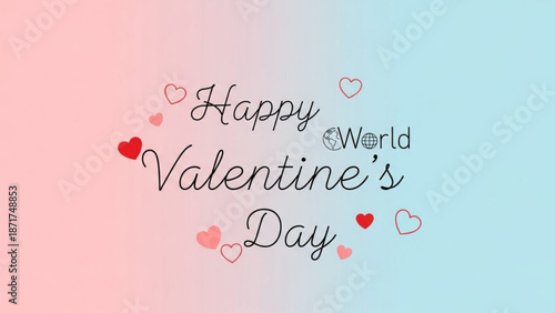 Happy Valentines Day text with heart shapes a romantic greeting for February 14th perfect for cards and social media