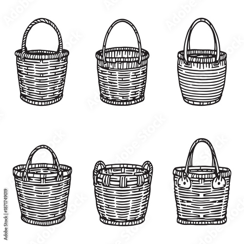Wicker basket rustic design household decor