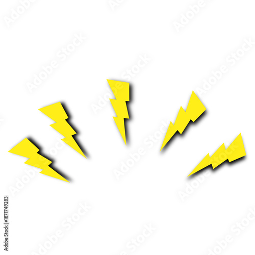 Free Download Bright Yellow Lightning Bolt Shapes Arranged in a Semicircle. - GFXLoad
