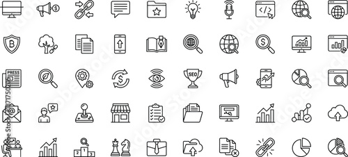 digital, marketing, seo, analytics, advertising, business, strategy, content, promotion, online, growth, branding, optimization, media, search, performance, communication, technology, icons, vector