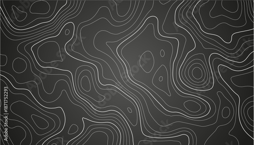 Topographic map patterns. topography line map.. Geographic abstract grid.  Abstract vector illustration. Seamless Black Contour Map Vector with Smooth Elevation Lines, Nature Poster Background.