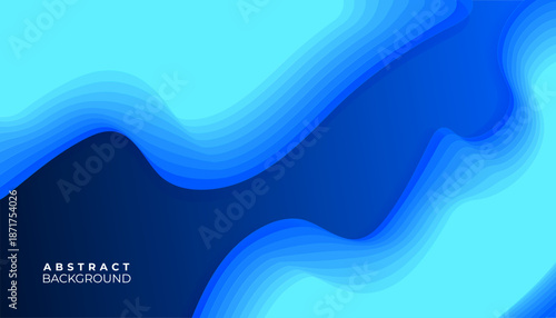 Abstract background with flowing blue wavy layers and gradient color transitions creating a dynamic and modern design.