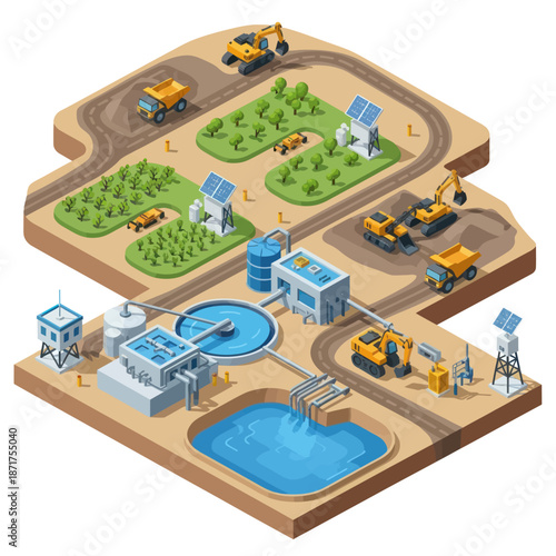 Water Treatment Plant Infrastructure and Machinery.