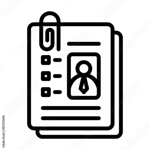Resume Icon - Black Outline