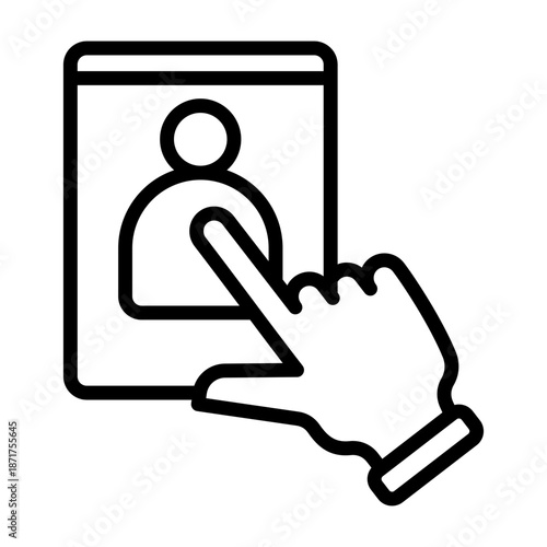 Job Application Icon - Black Outline