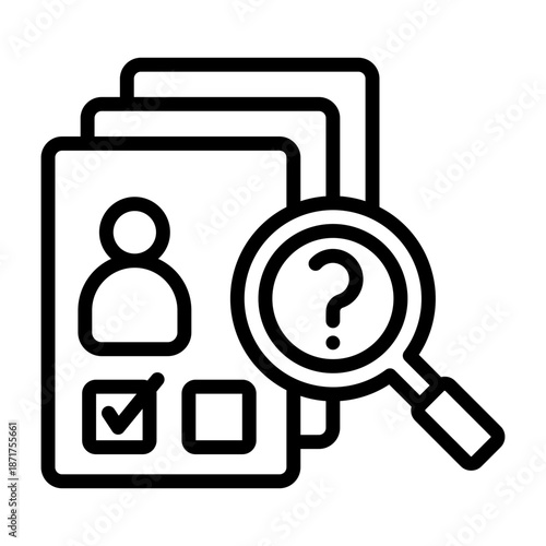 Cv Screening Icon - Black Outline