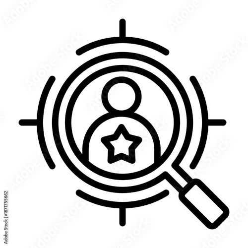 Talent Acquisition Icon - Black Outline