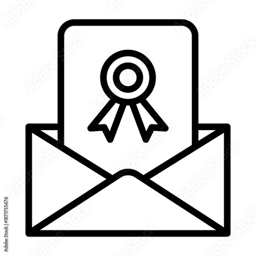 Offer Letter Icon - Black Outline