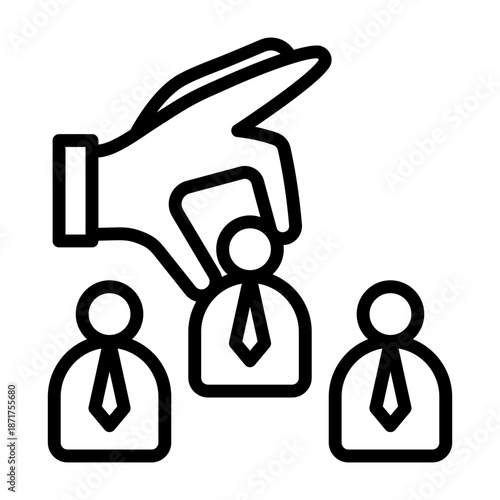 Hiring Decision Icon - Black Outline