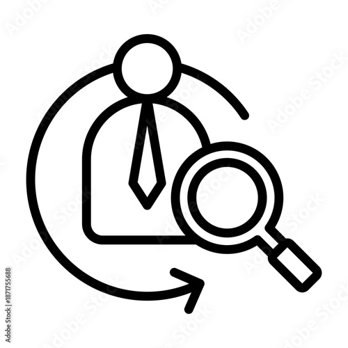 Background Check Icon - Black Outline