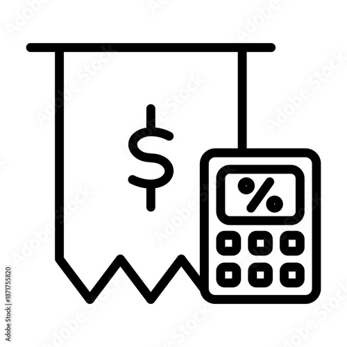 Payroll Taxes Icon - Black Outline
