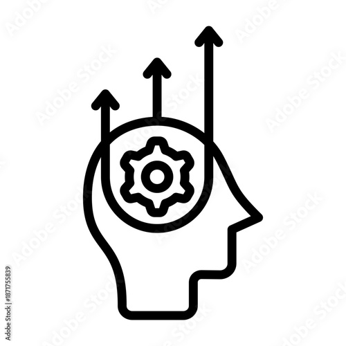 Skills Development Icon - Black Outline