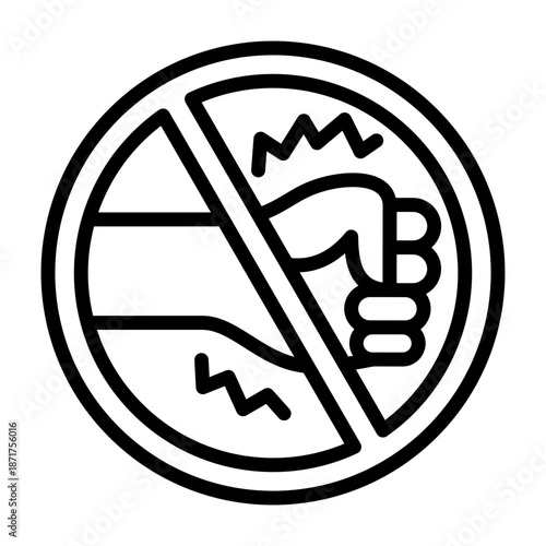 Harassment Policy Icon - Black Outline