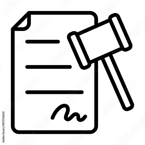 Legal Documents Icon - Black Outline
