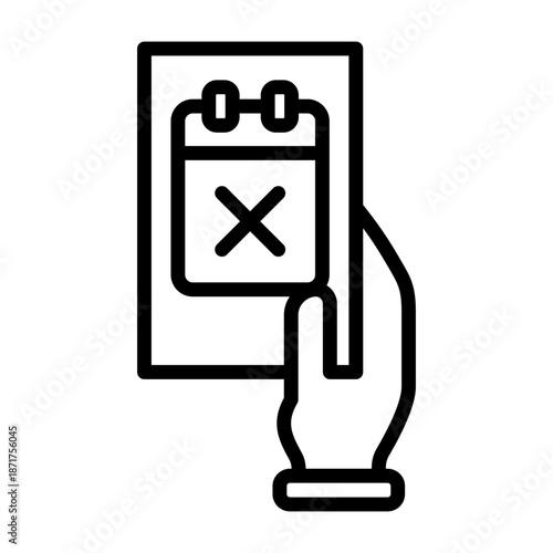 Leave Request Icon - Black Outline