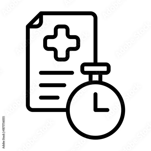 Sick Leave Icon - Black Outline