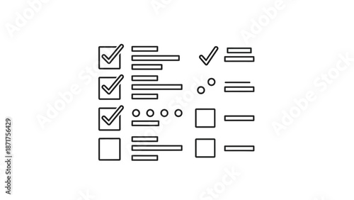 Checklist and Tasks Management Icons To-Do List, Survey, and Planning Symbols