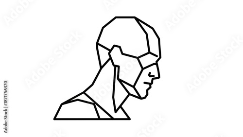 Geometric head profile illustration
