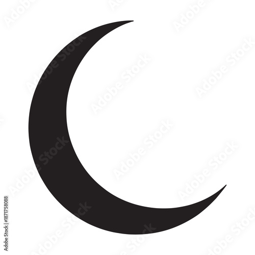 A gold 3d crescent moon and stars vector illustration features a night sky design with a yellow curve shape icon for business art decoration