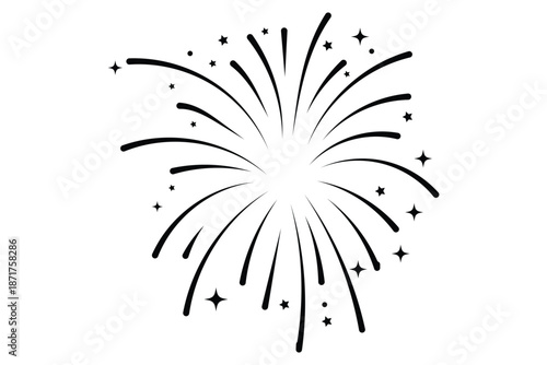 Fireworks Fourth of July .Set of fireworks with a red and blue stars and sparks . United states of america independence day fireworks. Red, blue fireworks