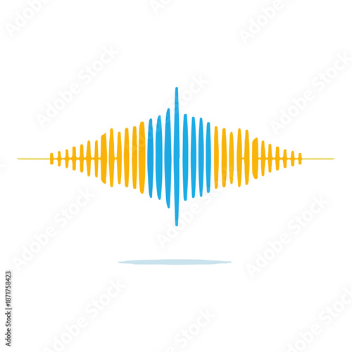 Abstract Sound Wave Yellow and Blue Illustration