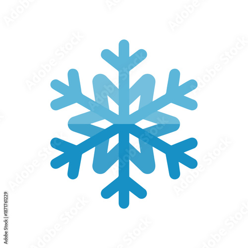 Flat Snowflake Icon Winter, Christmas, Holiday Symbol